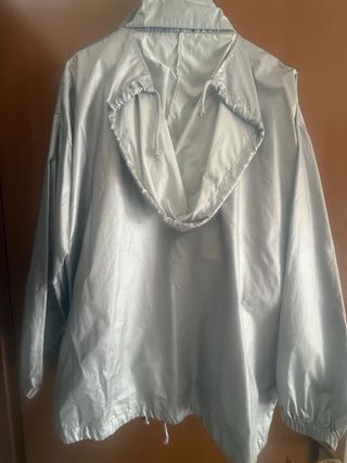 Giacca Antivento Impermeabile Argentata Tg L