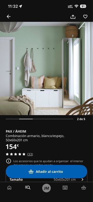 Mueble Almacenaje Blanco Ikea 50x60x201cm