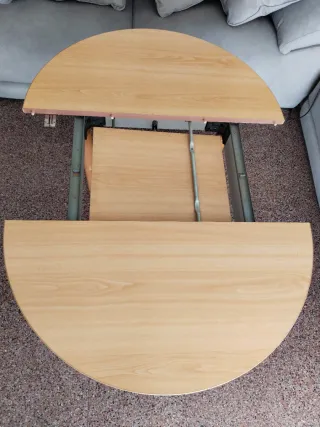 Mesa redonda extensible de madera