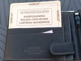 Cartera de piel hombre VAROS negra