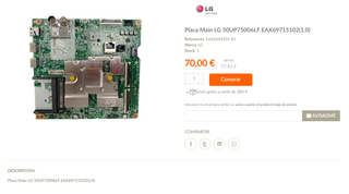 Placa Base TV LG 50UP75006LF