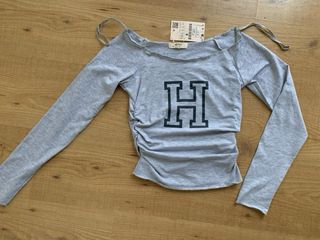 Camiseta Stradivarius gris talla XS