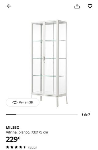 Vitrina expositora Ikea cristal y metal