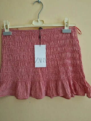 Minifalda elástica Zara Talla Única Roja