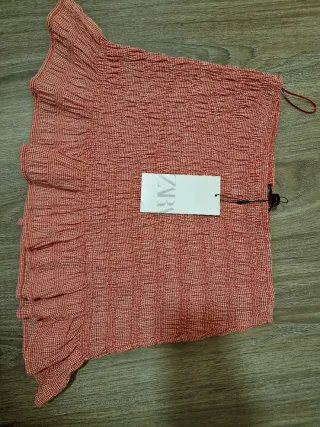 Minifalda elástica Zara Talla Única Roja