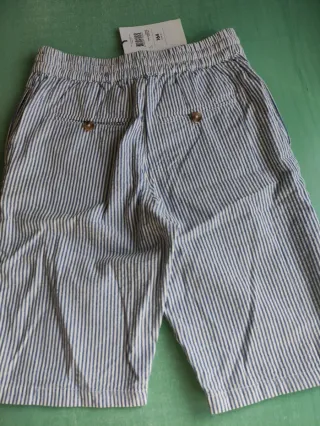 Bermudas niño rayas azul y blanco.Talla 164