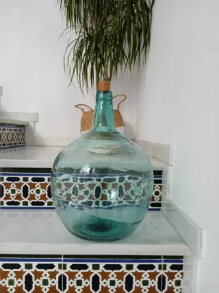 Damajuana azul antigua decoración