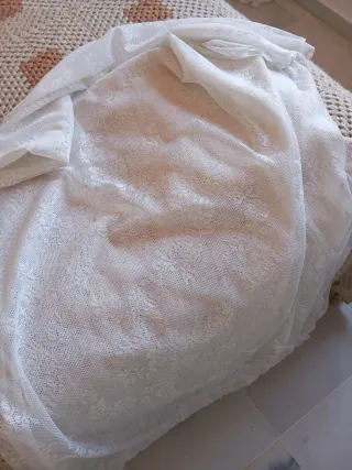 Visillos blancos Ikea encaje floral,pack dos patas