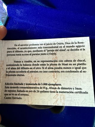 Moneda Egipto Bañada en Oro 24k