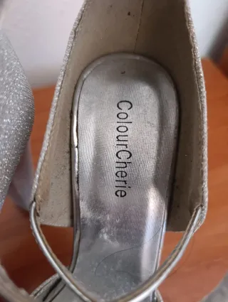 Sandalias fiesta tacón Colour Cherie plateadas