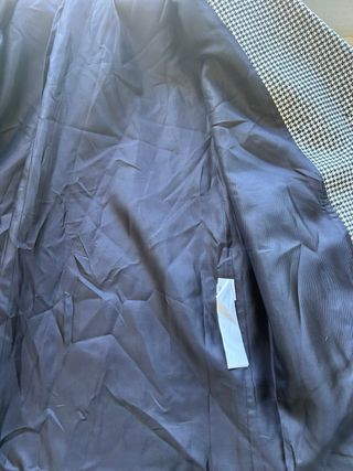 Abrigo Zara Cuadro Vichy Negro Blanco