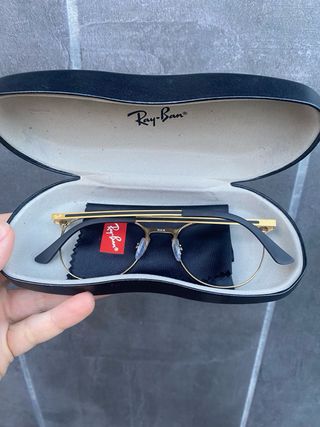 Funda gafas Ray-Ban negra y dorado Nuevas