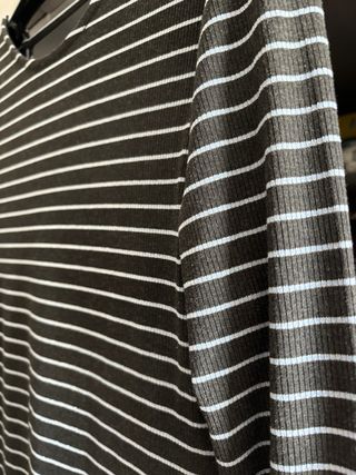 Vestido largo rayas canalé lurex S