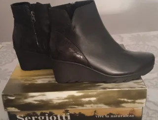 Botín Sergiotti ,Piel Negro Talla 40.