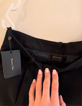 Pantalón Massimo Dutti Negro Talla 36 Nuevo