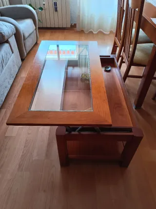 Mesa de centro madera y cristal