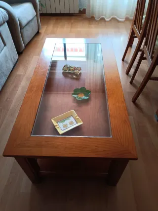 Mesa de centro madera y cristal