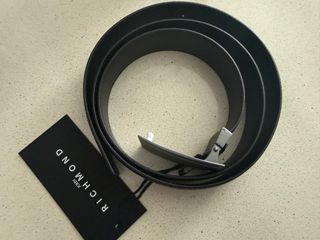 Cintura John Richmond Nera Fibbia Argento