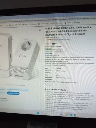 TP-Link PGW2440 Kit 2400 PLC Wi-Fi 6