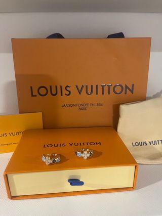 Brincos Louis Vuitton Dourados Multicolor