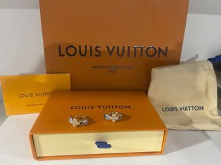 Brincos Louis Vuitton Dourados Multicolor