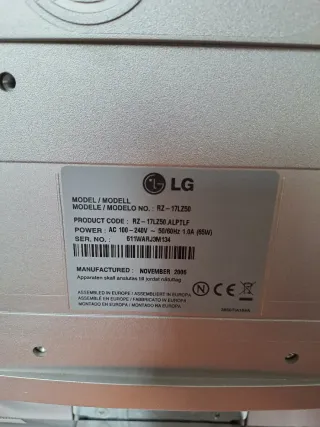 Televisión LG 17 + TDT + Mando y Cables