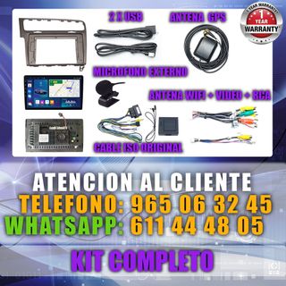 PANTALLA GPS VOLKSWAGEN GOLF 7 2012-2020 CARPLAY