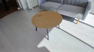 Mesa auxiliar redonda madera y metal