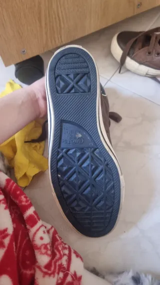 Zapatillas altas de cuero marrones