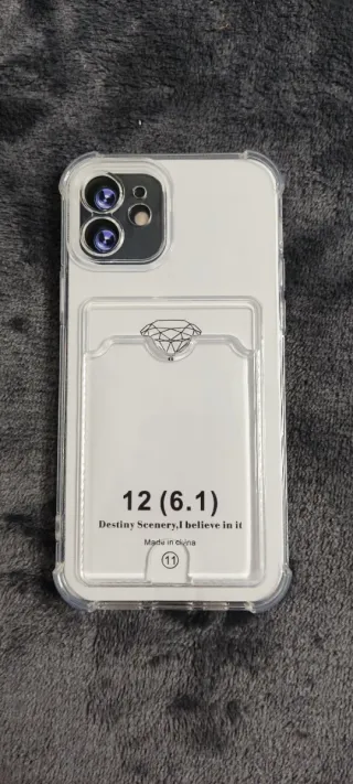 Funda iPhone 12 Transparente con Tarjetero
