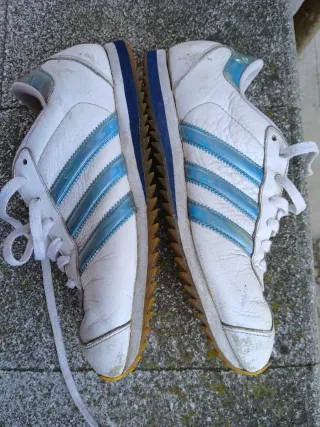 Scarpe Adidas sneakers bianche e blu taglia 38