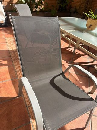 Mesa de terraza cristal y metal