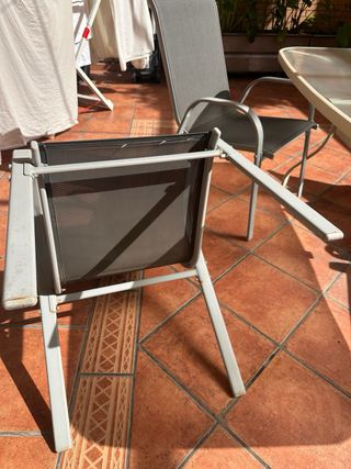 Mesa de terraza cristal y metal