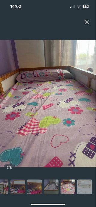 Literas Kura Ikea Madera Blanca y 2 colchones