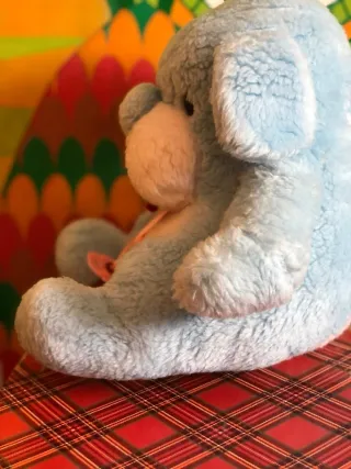 Peluche perro azul con chupete