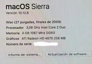 Ordenador Apple iMac Gris Plata