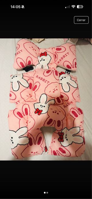 Colchoneta para carrito de bebé con conejitos