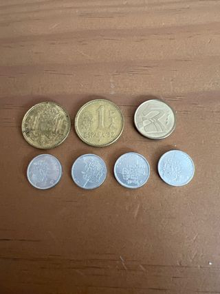 7 Monedas Antiguas Pesetas España