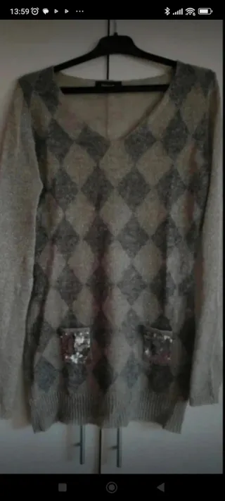 Jersey Tintoretto rombos con lentejuelas