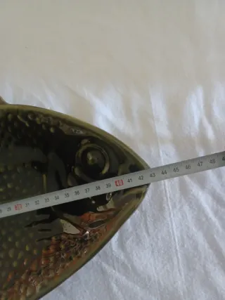 Travessa Cerâmica Peixe Verde Oliva