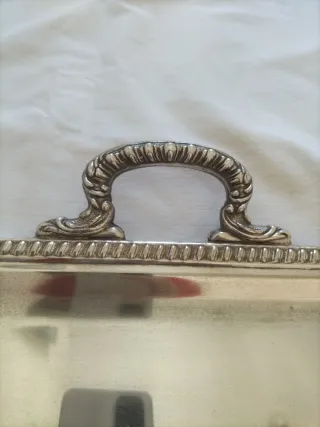 Vajilla antigua plata alpaca bandeja fuente servir