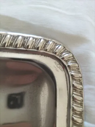 Vajilla antigua plata alpaca bandeja fuente servir