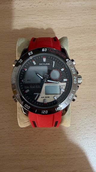 Reloj Deportivo Skyline Negro y Rojo