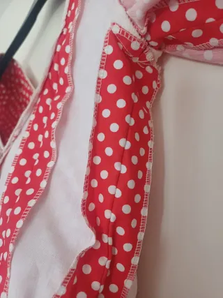 Traje Flamenca Niña Rojo Lunares Blancos