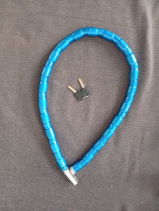 Cadena Seguridad Moto/Patinete Azul + 2 Llaves