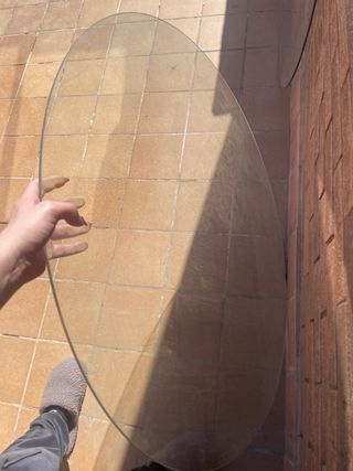 Tablero mesa cristal redondo 90 cm