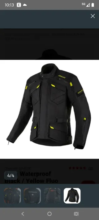 Chaqueta Moto Armure Aren Waterproof Negra/Fluor T