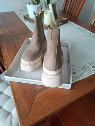 Botines piel beige/marrón
