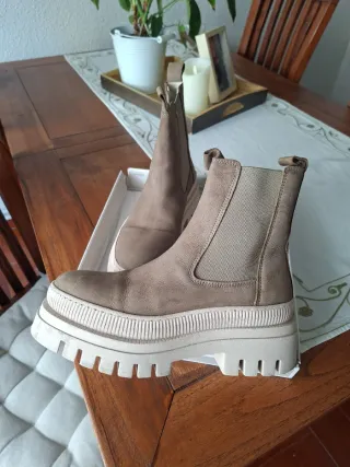 Botines piel beige/marrón