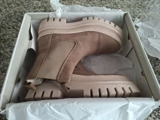 Botines piel beige/marrón